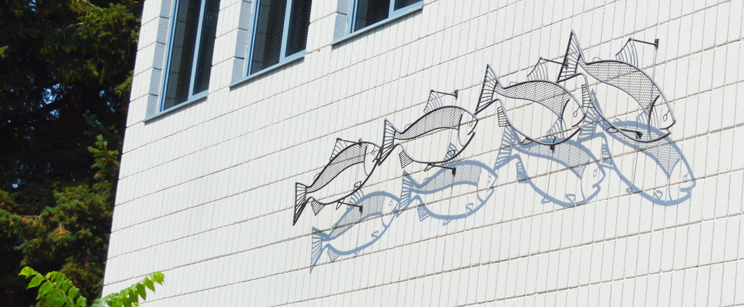Fish sculpture on the wall of AAHL